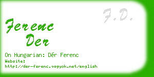 ferenc der business card